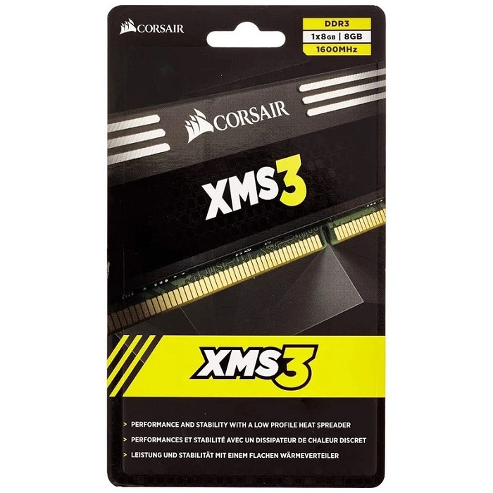 رم دسکتاپ کارکرده DDR3 کورسیر فرکانس 1600 مگاهرتز مدل XMS3 ظرفیت 8 گیگابایت