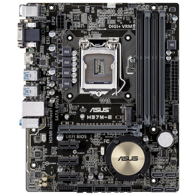 مادربرد کارکرده ایسوس مدل ASUS H97M-E M.2 DDR3 LGA1150 Mini-ATX