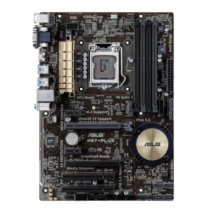 مادربرد کارکرده ایسوس مدل ASUS H97-PLUS M.2 DDR3 INTEL LGA1150 ATX