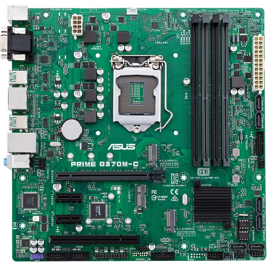 مادربرد کارکرده ایسوس مدل ASUS PRIME Q370M-C DDR4 INTEL LGA1151 Mini-ATX