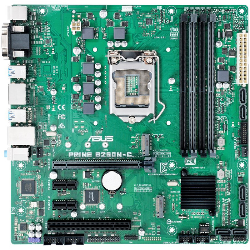 مادربرد کارکرده ایسوس مدل ASUS PRIME B250M-C DDR4 INTEL LGA1151 Mini-ATX